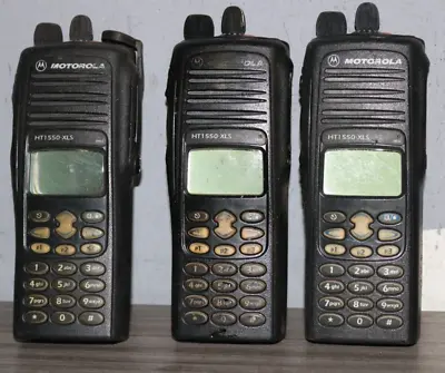 LOT OF 3 Motorola HT1550 XLS  Uhf Two Way Radio RADIO  136-174 Mhz  PRE-OWNED . • $329.99