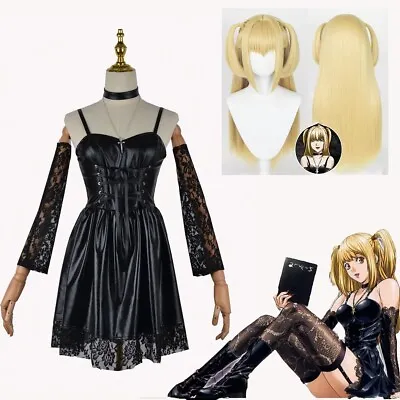 Misa Amane Death Note Anime Cosplay Halloween Costume Dress Necklace Wig XS-3XL • $54.95
