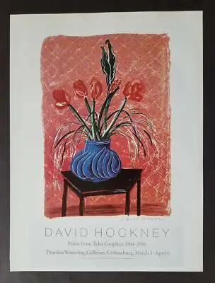 David Hockney  Amaryllis In Vase  Poster Print Offset Lithograph 1994 • £38.56