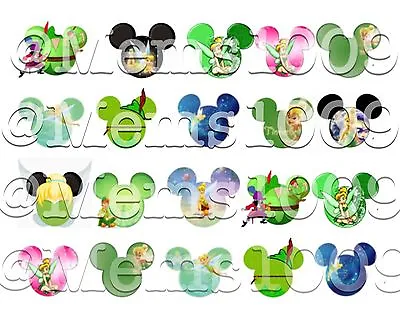 Tinkerbell Mickey Mouse Ear Nail Art (water Decals) Peter Pan Nail Art Decals • $2.99