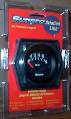 Sunpro 2  Voltmeter Gauge Black / Black Avation Style Bezel New CP8084 0 - 18V • $12.99