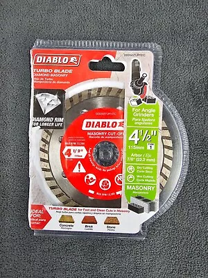 Diablo 4-1/2 In. Diamond Turbo Masonry Cut Off Blade DDD045TUR101C • $10.99