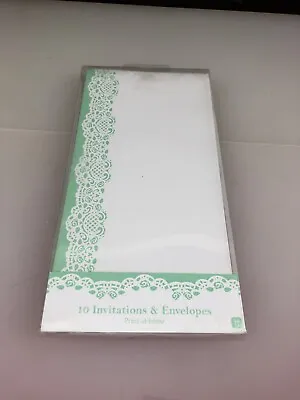 Talking Tables 10 X Mint Lace Doiley Wedding Invitations & Envelopes More  • £2.99