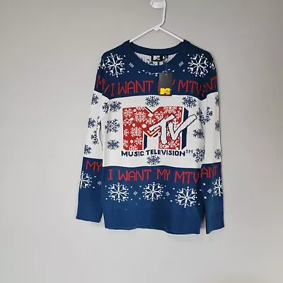 I Want My MTV Winter Holiday Ugly Christmas Sweater Music Television Medium New • $24.99