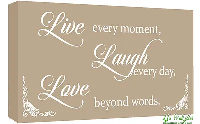 £26.49 • Buy Beige Live Laugh Love Quote Canvas Wall Art  Picture Print - A1, A2 + Sizes