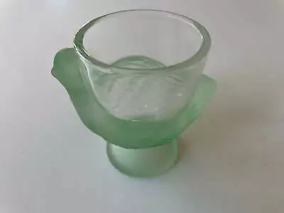 Vintage French Green Glass 3D Hen Chicken Egg Cup • $11.99
