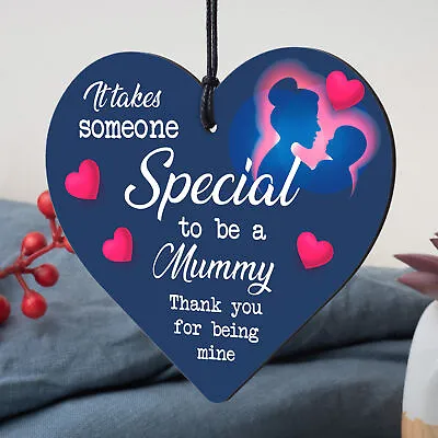 Mummy Birthday Mothers Day Gifts Wooden Heart Gift For Mum From Daughter • £3.95