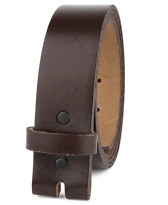 Belt For Buckle Men Snap On Strap Full Grain Leather No Buckle 1.5  Wide. USA. • $17.49