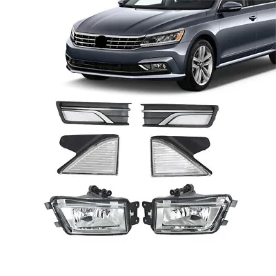 6PCS Of Front Lower Bumper Fog Lights And Bezels For VW Passat V6 SEL 2016-2018 • $117.99