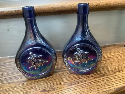 $12.75 • Buy Vintage Wheaton Glass Bottle/Decanter Paul Revere Midnight Ride Iridescent 1971