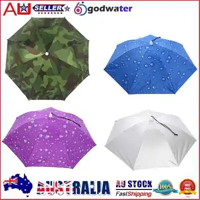 $10.59 • Buy Umbrella Hat Foldable Outdoor Sun Shade Waterproof Camping Headwear Cap AU