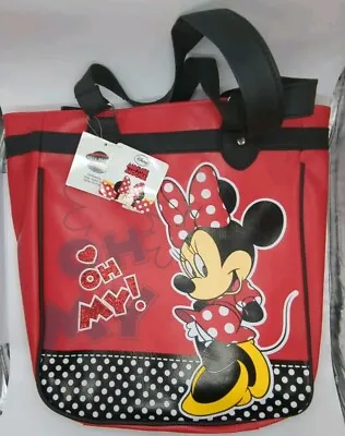 Minnie Mouse Faux Leather Red Bag New Tags Two Pocket • £19.99