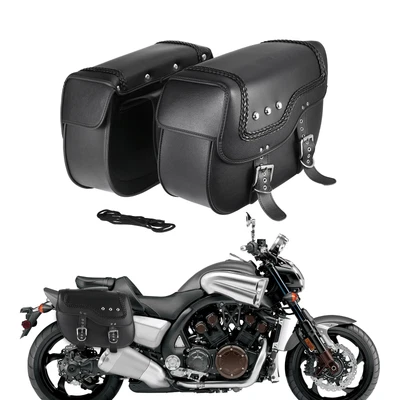 $129.99 • Buy Motorcycle Saddlebag Luggage Black For  Yamaha V Star 650 XVS650 XVS650A 950