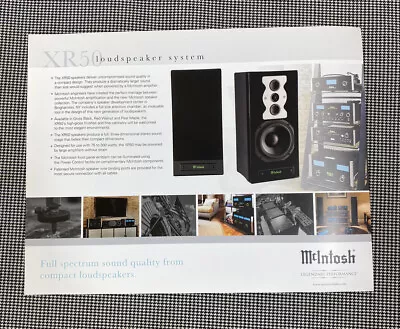 Mcintosh Xr50 Loudspeaker System Original Info & Advertisement Brochure J0762  • $12
