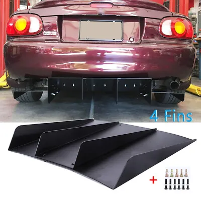 Rear Splitter Diffuser Underchin Lip Spoiler Finisher ABS 4 Fins For Mazda Miata • $69.60