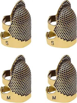 4 Pack Sewing Thimble Finger Protector Adjustable Finger Metal Shield Protector • $7.15