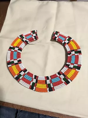 1Tb Maasai Beaded Collar Tribal Necklace • $65.95