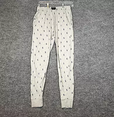 Polo Ralph Lauren Pants Mens Medium Gray Joggers Pajamas Pony All Over Print • $14.99