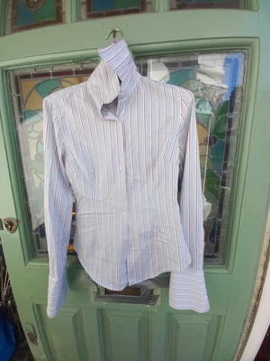 £2.96 • Buy Hawkes And Curtis, Stripe Shirt, French Double Cuff, Uk 8, 