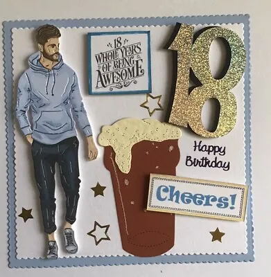 HAND CRAFTED CARD TOPPER.  HAPPY BIRTHDAY 18th • £2.25