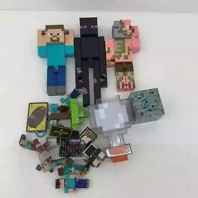 Loose LOT Minecraft Character Animals Action Figures Figurines Creeper Zombie • $45