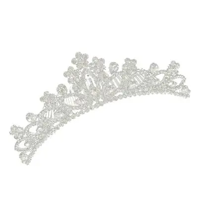 £9.36 • Buy Diamante Rhinestone Flower Crown Comb Headband Tiara Wedding Bridal Prom