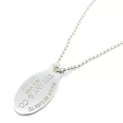 Tiffany  CO Return To Oval Necklace Necklace Jewelry Silver 925 Men S Women S • $290.55