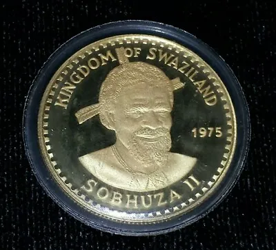 $325 • Buy 1975 Kingdom Of Swaziland 50 Emalangeni Gold Coin - 75th Ann. King Sobhuza II 