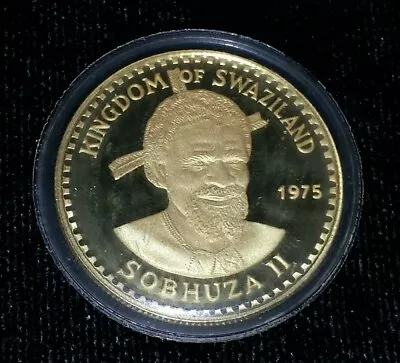 $325 • Buy 1975 Kingdom Of Swaziland 50 Emalangeni Gold Coin - 75th Ann. King Sobhuza II 