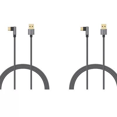 2PK Verbatim USB-A To Type C 2.0 Braid Quick Charge Cable L-Shaped 120cm Grey • $27