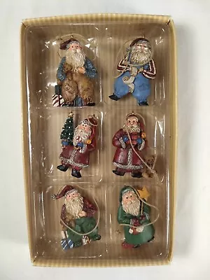 6 Mini Santa Claus Christmas Tree Ornaments - Carson Pirie Scott Living Quarters • $13.95