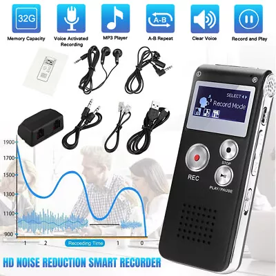 Lecture Digital Voice Recorder Dictaphone Audio MP3 Sound Mini Spy Recorder Mic • $14.98