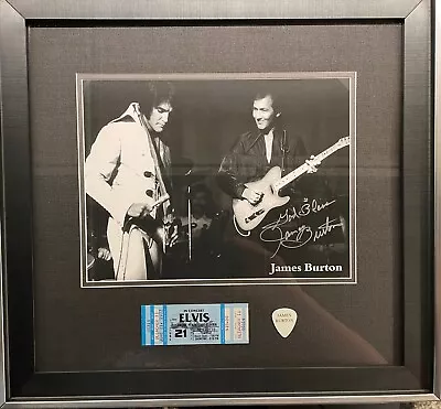 Elvis Presley Ticket James Burton Guitar Pick + Autograph • $499.50