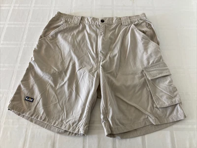 $33.99 • Buy Gill Mens Sz Medium (32”-34”) Beige Nylon Elastic Waist Fishing Sailing Shorts