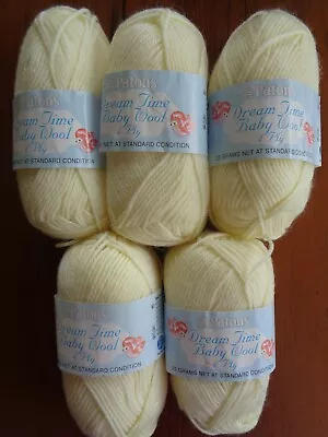 PATONS DREAMTIME BABY WOOL - 4 PLY - 5 BALLS X 25GMS EACH • $10