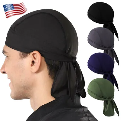 Cooling Do Rag Skull Cap Head Wrap Motorcycle Quick Dry Helmet Liner Beanie Hat • $4.98
