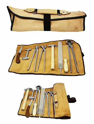Professional Horse Farrier Hoof Grooming Shoe Care Tool Kit With Leather Bag • $139.99