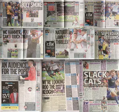 Various Football Newspaper Match Reports Mirror Star Sun 12th August 2019 • £1.10