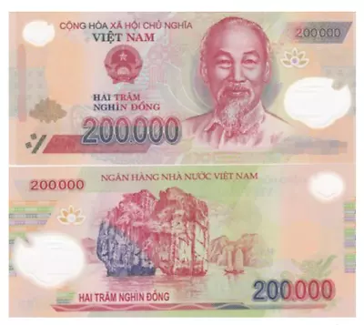 5Pcs Vietnam 200000 DOLLARS BANKNOTE CURRENCY VND 200k Vietnamese Dong UNC • $65