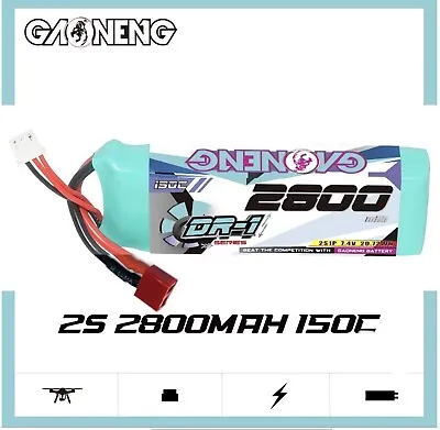 7.4V 2s LiPo 2800mAh 150C/300C Deans T-Plug GNB RC Car Boat Drone Helicopter 1pc • $43.95