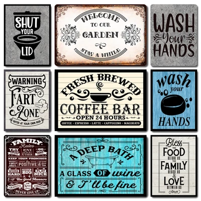 £8.54 • Buy House Signs Home Decor METAL Shabby Chic Vintage Retro Door Plaque Wall Art Gift