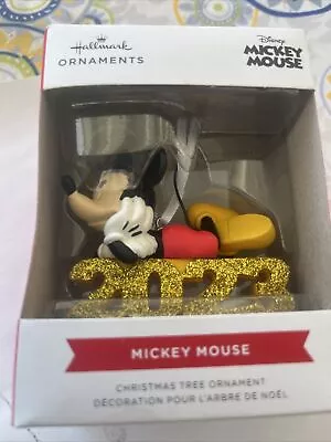 2023 Mickey Hallmark Christmas Tree Ornament Gold Glitter • $9.99