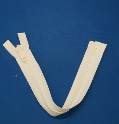 White YKK Chunky Open Zip No10 Vislon Zip Length 36cm - 14 1/4  • £4.95