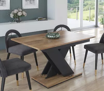 Modern Dining Table Extendable 120-160cm Oak Effect Tavolo03 MDF • £229.90