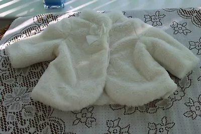 Mayoral Baby Girl White Coat Faux Fur Age 2-4 Mths Button Fastening • $6.30