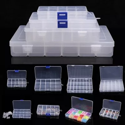 £2.78 • Buy Transparent Removable Section Compartment Organiser Box Plastic Divider Case