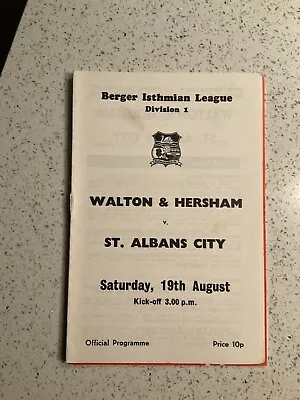 Walton & Hersham V St. Albans City 19th Aug 1978 • £4.25