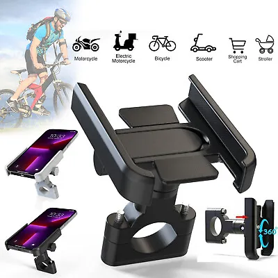 360° Aluminum Bike Motorcycle Stand Bicycle Cell Phone Holder Handlebar Mount US • $7.95