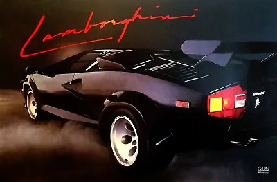 Lamborghini Countach 80s Audio Ad Reprint Retro Vintage Style 12x18 • $14.99