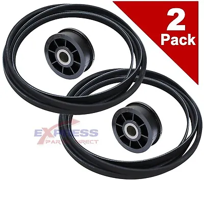 (2 Pack) EXP641 Dryer Belt & Idler Pulley Wheel Set WPY54414 WP40111201 NEW • $25.99